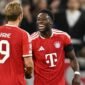 Pemain Bayern Munchen Alphonso Davies (kanan) merayakan gol bersama Harry Kane dalam laga Liga Champions antara Bayern vs Bodo/Glimt di Munich, Jerman, 10 September 2026 (c) AP Photo/Lennart Preiss