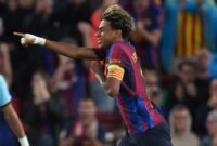 Lamine Yamal terus mengembangkan kemampuannya di Barcelona, termasuk tendangan bebas, penyelesaian akhir, gol, dan dribel. (AP Photo/Emilio Morenatti)