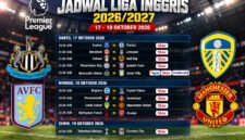 Jadwal pertandingan Liga Inggris 17-19 Oktober 2026 (ilustrasi: satusport)