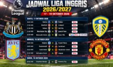 Jadwal Liga Inggris 17-19 Oktober 2026